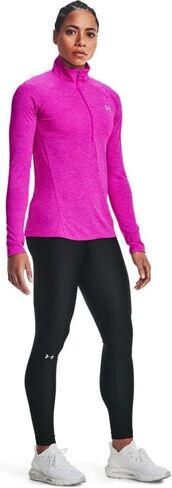 Under Armour Women's Standard Tech Twist ½ Zip Long-Sleeve Pullover, (464) Water/White/Metallic Silver, Medium in Kuwait