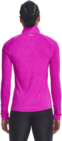 Under Armour Women's Standard Tech Twist ½ Zip Long-Sleeve Pullover, (464) Water/White/Metallic Silver, Medium in Kuwait