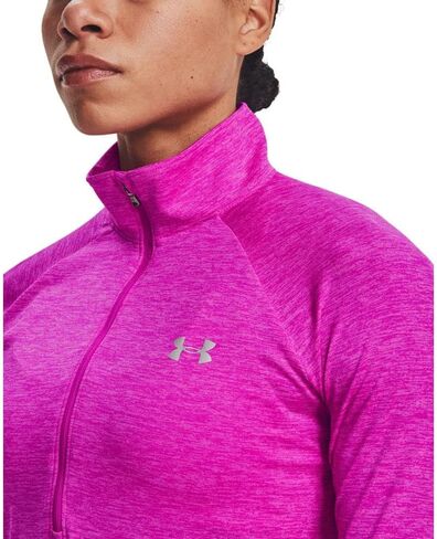 Under Armour Women's Standard Tech Twist ½ Zip Long-Sleeve Pullover, (464) Water/White/Metallic Silver, Medium in Kuwait