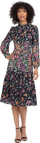 Maggy London Women's Long Sleeve Ruffle Mock Neck Dress in Saudi Arabia