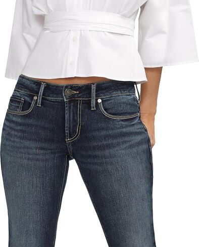 Silver Jeans Co. Women's Britt Low Rise Curvy Fit Slim Bootcut Jeans, Light Wash ECF121, 32W x 31L in Saudi Arabia