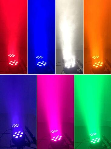 4pcs/lot Stage Lights 7x18W Uplights with Strict Testing 6in1 RGBWA UV LED Par Lights Sound Activated DMX512 Control Bright DJ Par Light for Stage Party Club Disco Wedding Events in Saudi Arabia