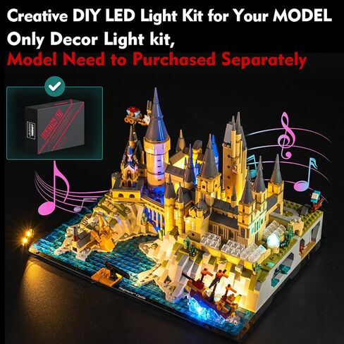 VONADO LED Light Kit for Lego Hogwarts Castle and Grounds 76419, Music Version Creative Lighting Set Accessories Compatible with Lego 76419 for Fans (Lights Only, No Models) in Kuwait