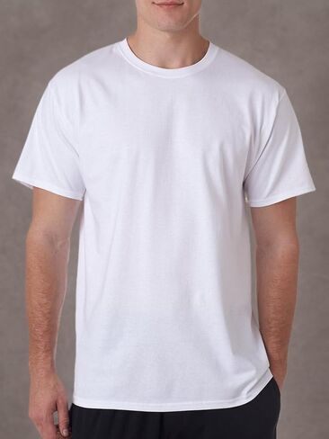 Champion Men's Small Script Logo Midweight Classic Jersey T-Shirt, White, M in Saudi Arabia