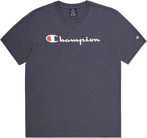 Champion Men's Small Script Logo Midweight Classic Jersey T-Shirt, White, M in Saudi Arabia