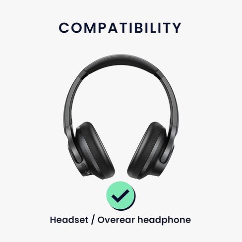 غطاء kwmobile متوافق مع حافظة Logitech H390 - غطاء سماعة الرأس من النيوبرين - جراب مع سحاب - أسود in Kuwait