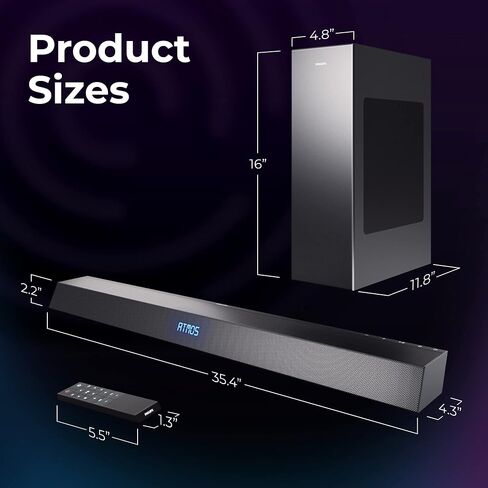 PHILIPS B8507B 3.1-Channel Soundbar with Wireless Subwoofer and Dolby Atmos - Black in Saudi Arabia