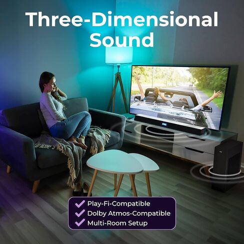 PHILIPS B8507B 3.1-Channel Soundbar with Wireless Subwoofer and Dolby Atmos - Black in Saudi Arabia