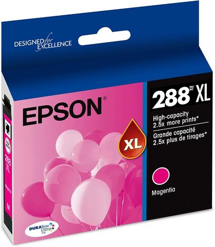 Epson T288 DURABrite Ultra -Ink High Capacity Magenta -Cartridge (T288XL320-S) for Select Expression Printers (Pack of 2) in Saudi Arabia