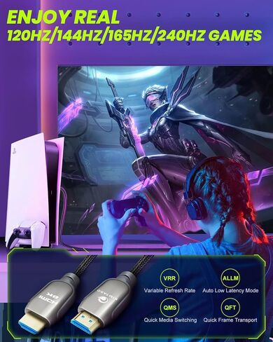 KIMTABO 4K HDMI Cable 100 ft，Long Fiber Optic HDMI Cable (HDMI2.0b, 18Gbps, 4K 60Hz 4:4:4 RGB, 1080p), Ultra High Speed Uni-Directional Active Slim Cord for PC Laptop PS3 PS4 Projecter HDTV in Saudi Arabia