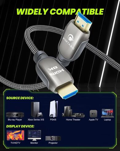 KIMTABO 4K HDMI Cable 100 ft，Long Fiber Optic HDMI Cable (HDMI2.0b, 18Gbps, 4K 60Hz 4:4:4 RGB, 1080p), Ultra High Speed Uni-Directional Active Slim Cord for PC Laptop PS3 PS4 Projecter HDTV in Saudi Arabia