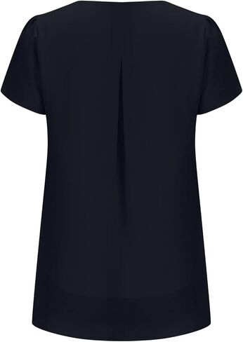 Women Petal Sleeve Dressy Tops Layered Chiffon Blouses Elegant Summer Tunic Top Flowy Shirts Work Outfits in Saudi Arabia