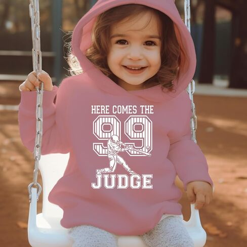 Here Comes The Judge 99 NY Baseball Toddler-Sized Hoodie, Soft Fleece, Adorable in Saudi Arabia