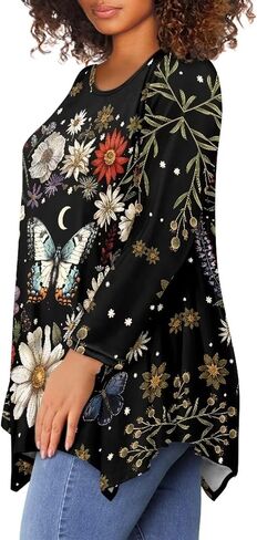 YEXIATODO Plus Size Womens Tops Tunic Tops for Women Boat Neck Workout Tops Dressy Casual Loose Fit S-6XL in Saudi Arabia