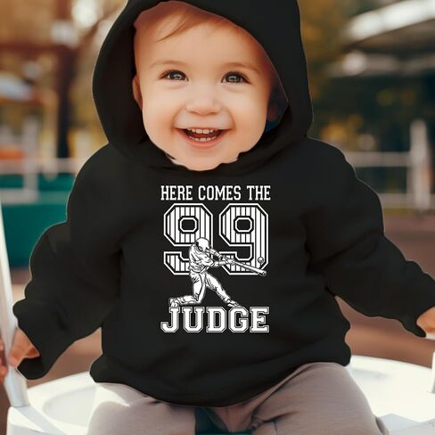 Here Comes The Judge 99 NY Baseball Toddler-Sized Hoodie, Soft Fleece, Adorable in Saudi Arabia
