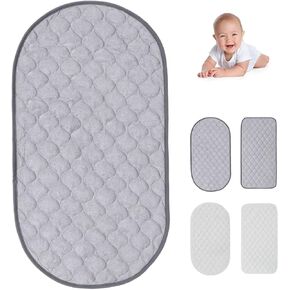 Quilted Thicker Waterproof Changing Pad Liner,Fast Absorbent and Waterproof Baby Changing Mat, Made of Bamboo Cotton and Polyester Fiber, Ideal for Multiple Uses, Great Infant Gift (B 68 * 35.5cm)