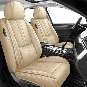 Leather Seat Covers for Mercedes-Benz EQS 450 2023-2025,Premium Car Seat Covers Full Set,Waterproof Car Seat Protectors with Airbag,Comfort Interior Cover Seats for Cars(Beige)