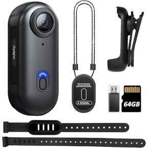 4K كاميرا الجسم ، كاميرا حجم الإبهام ، كاميرا يمكن ارتداؤها مع مقطع 360 درجة قابلة للتدوير ومقطع مغناطيسي ، 120 دقيقة للتسجيل ، الاستمتاع بالمحاضرة ، السفر ، المشي للحيوانات الأليفة ، أنشطة في الهواء الطلق (4K-BASIC-64G)