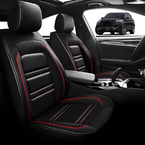 Seat Cover for Ford Explorer 2011-2025, Car Seat Covers Front Seats, Waterproof Seat Protectors, Automotive Front Seat Covers (Front Seat, Black&Red Line)