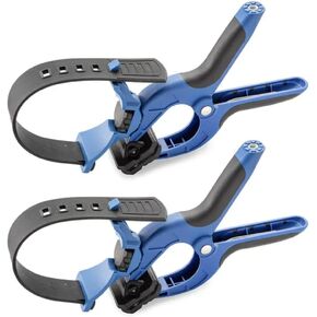4'' Clamping Hose Holders (Pack of 2) – Spring Clamps Hose Holder w/Nylon, Thermoplastic, Non-Slip Rubber Grip - 3'' Jaw Opening Dust Collection Accessories - Versatile Mounting Clamps Hose Holder