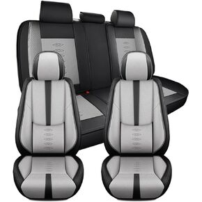Car Seat Covers for Acura MDX 2001-2024 2025,Waterproof Leather Seat Covers 5-Seats Standard,Interior Accessories with Airbag,Automobile Seat Cover Sets for MDX(Beige)