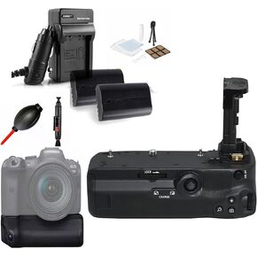BG-R10 Battery Grip for Canon 4365C001 BG-R10, for Canon EOS R5 / EOS R5 C/EOS R6 Mark II/EOS R6 Cameras, Holds 2 LP-E6NH Rechargeable Lithium-ion Batteries Included & Charger