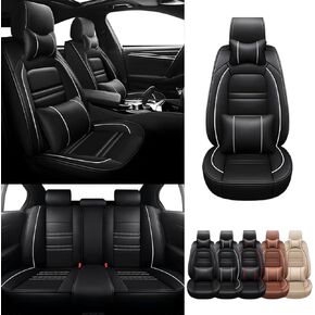 Leather Car Seat Covers Fit for Infiniti G35 2003-2008, 5 Seats Non-Slip Waterproof Car Seat Cover Full Set Accessories (Beige)