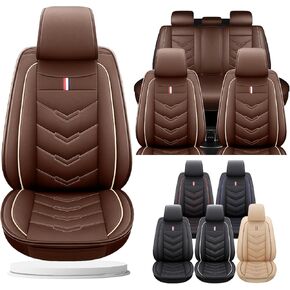 Leather Car Seat Covers Fit for Honda Accord Hybrid 2023-2025, 5 Seater Waterproof and Wear-Resistant Seat Cover Interior Accessories(Full Set,Black&Red)