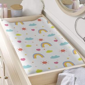 Diaper Changing Pad Cover Strawberry Bunny Comfy Breathable Changing Table Cover for 32 x16 in Changing Table Pads Washable Universal Size