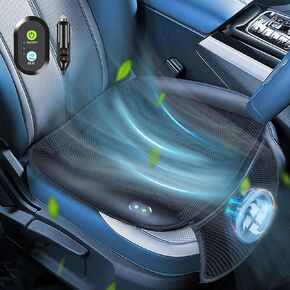 Cooling Car Seat Cover with Fan 12V Car Seat Cooler Front Cooling Car Seat Cover Ventilated Summer Driving Cooling Car Seat Cushion Breathable Front Summer Cooling Car Seat Pad (1PCS Black)
