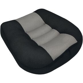 Car Booster Seat Cushion, Breathable Car Height Boost Mat Portable Mesh Car Seat Pad For Car Office Heightening Boost Mat (Black/gray)