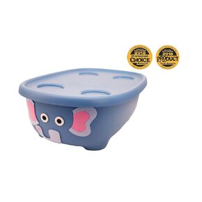 Prince Lionheart TUBIMAL Infant and Toddler Bath Tub - PIG | Tub Becomes a Storage Bin | Include a Stackable Lid and Infant Mesh Hammock | Innovative Outside Drain Plug | Perfect Bin for Toy Storage