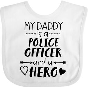 inktastic My Daddy Is a Police Officer and a Hero Baby Bib