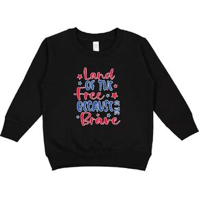 inktastic Memorial Day Land Of the Free Because Of the Brave Toddler Sweatshirt