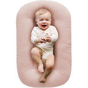 Baby Lounger, Baby Lounger for Newborn - Soft Organic Cotton Breathable Newborn Lounger for Home & Travel (Beige)