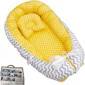 Baby Lounger - Newborn Lounger Co-Sleeping Bassinet for Baby - Soft & Breathable - Infant Bed - Travel Bed - Suitable for 0-12 Months - Removable Washable Cover