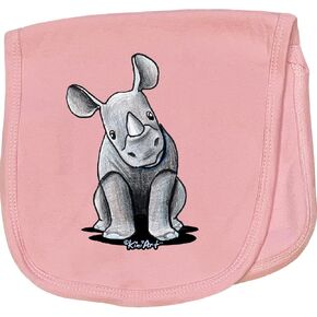 inktastic Curious Rhinos Baby Burp Cloth Light Blue - KiniArt Cae0