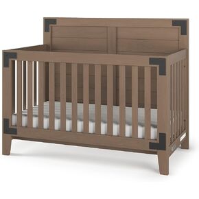 Child Craft Lucas 4-in-1 Convertible Crib, Baby Crib Converts to Day Bed, Toddler Bed and Full Size Bed, 3 Adjustable Mattress Positions, Non-Toxic, Baby Safe Finish (Nutmeg)