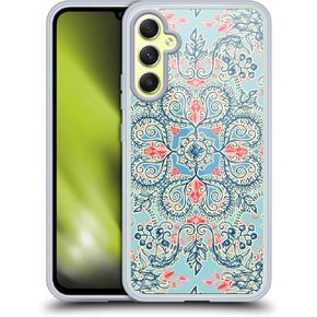 Head Case Designs Officially Licensed Micklyn Le Feuvre Mint Green and Aqua Floral Patterns Soft Gel Case [Military Grade Protection] Compatible with Samsung Galaxy A34 5G
