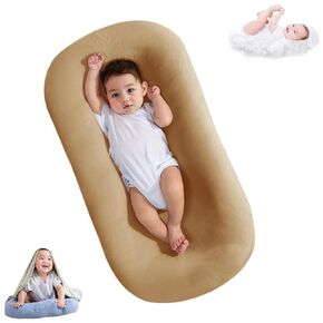 Baby Lounger - Baby Lounger for Newborn, Infant Lounger for Home and Travel, Soft Breathable Cotton, Newborn Babies Essentials Gifts (Violet)