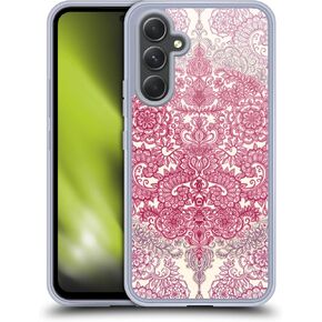 Head Case Designs Officially Licensed Micklyn Le Feuvre Teal and Cream Floral Patterns Gel Case [Military Grade Protection] Compatible with Samsung Galaxy A54 5G