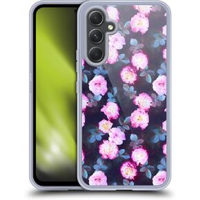 Head Case Designs Officially Licensed Micklyn Le Feuvre Evening Proteas Pink On Charcoal Florals 2 Gel Case [Military Grade Protection] Compatible with Samsung Galaxy A54 5G