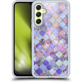 Head Case Designs Officially Licensed Micklyn Le Feuvre Hot Pink and Orange Moroccan Soft Gel Case [Military Grade Protection] Compatible with Samsung Galaxy A34 5G
