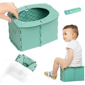 Travel Potty for Toddler, Portable and Foldable Toilet, Apply to Seat Emergency Toilet for Car, Camping, Outdoor, Indoor ，Can be placed in a backpack (blue)