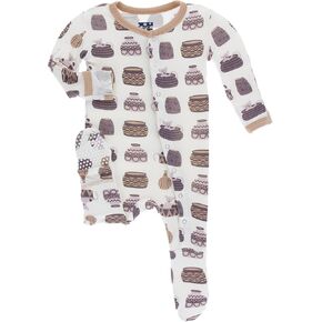 Kickee Pants Little Girls بطباعة الفتات مع اللقطات والرضع والأطفال الصغار