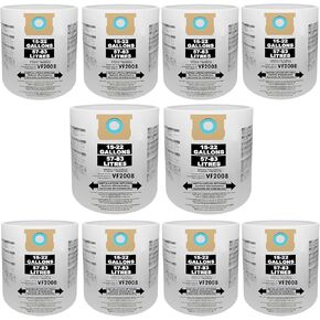 15 Pack Vaccum Bags Compatible for Shop Vac Bags 15-22 Gallon, Type G/J 90663,9066300,90673,9067300,VF2008 Disposable Dust Collection Vaccum Filter Bag