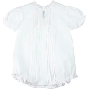 Feltman Brothers Girls White Pintucks & Lace Bubble, 3 Months