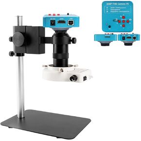 Microscope 4K 48MP HDMI USB Digital Video Monocular Microscope Camera Continus Zoom 180X 130X C Mount(130X Lens)
