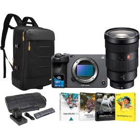 كاميرا Cinema الرقمية Sony FX30 مع حزمة عدسة Fe 24-70mm F/2.8 GM II مع حقيبة ظهر ، بطاريات (حزمة) ، بطاقة ذاكرة ، 4 برامج وقارئ البطاقة