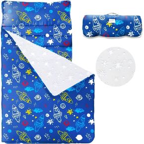 حصيرة قيلولة طفل مع وسادة قابلة للإزالة وبطانية ، حصيرة قيلولة سرير لرياض الأطفال في مرحلة ما قبل المدرسة ، حقيبة نوم سفر محمولة لفة خفيفة الوزن in Kuwait